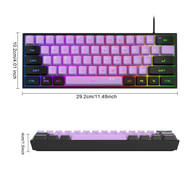 MageGee Mini 60% Membrane Gaming Keyboard, RGB Backlit 61-Key Ultra-Compact TS91 Mechanical-Feel Keyboard for Office and Gaming #TOP PICKS