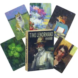 Time Lenormand Tarot Deck, 38 Oil Painting Style Divination Cards, Tarot Card Set, Ideal for Beginners & Professionals, Perfect Gift for Holidays