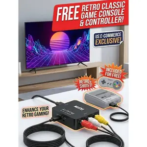 Universal AV to HDMI Adapter Set - Comes with Mini 8-Bit Entertainment System & 2 Joysticks| 620 Games| Easy Setup Monitor Speakers Multiple Playback Long Distance HD Digital TV Antenna Amplified IndoorOutdoor Bluetooth CD Player Magnetic Indoor