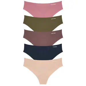 Calvin Klein Underwear Thong 5 Pack in Shoreline, Botanical Brown, Brush Green & Soft Mauve