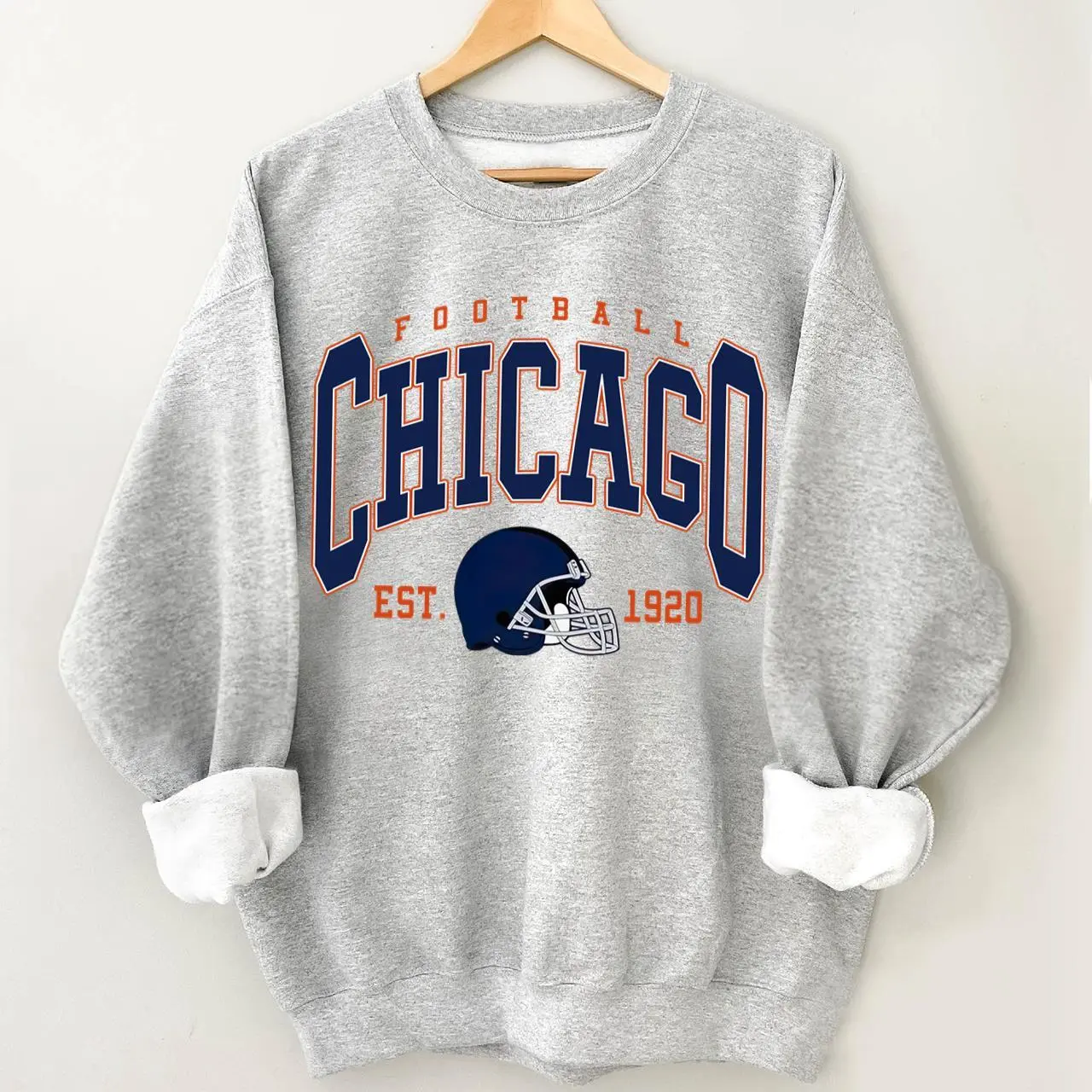 Vintage Chicago Football Sweatshirt, 90s Chicago Football Sweatshirt, Unisex Gifts For Football Fan