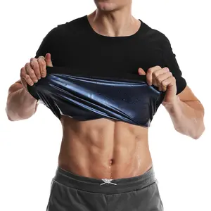 Sauna Shirt Waist Trainer for Men Sweat Vest Workout Gym Versatile Shaper Sweat Enhancer Short Sleeve Compression Activewear workout tops gym shirts workout clothes men