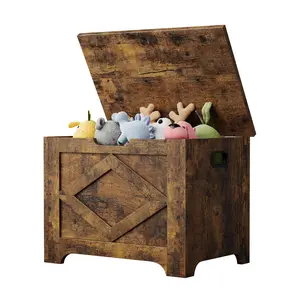 Garvee Storage Chest Garvee 60 cm, Wooden Bench with Safety Hinges, Easy to Assemble, Large Shoe Rack for Entrance, Living Room and Bedroom
