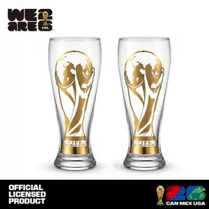 Official FIFA World Cup 26 Gold Stamped Classic Beer Glass--Collector's Edition