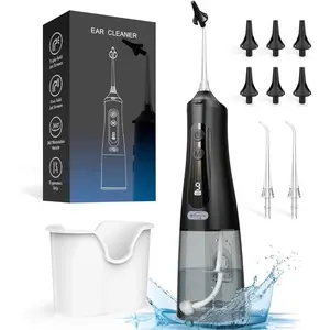 Water Flosser for Earwax Removal, Ear Cleaner with 9 Pressure Settings, 6 Reusable 3-Hole/5-Hole Tips, Personal Care Appliances for Home & Travel, Ear Cleaning Tool