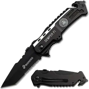MTECH USMC Officially Licensed "Semper Fi" Pocket Folding Knife, 4.75" Closed G10 Handle M-A1002