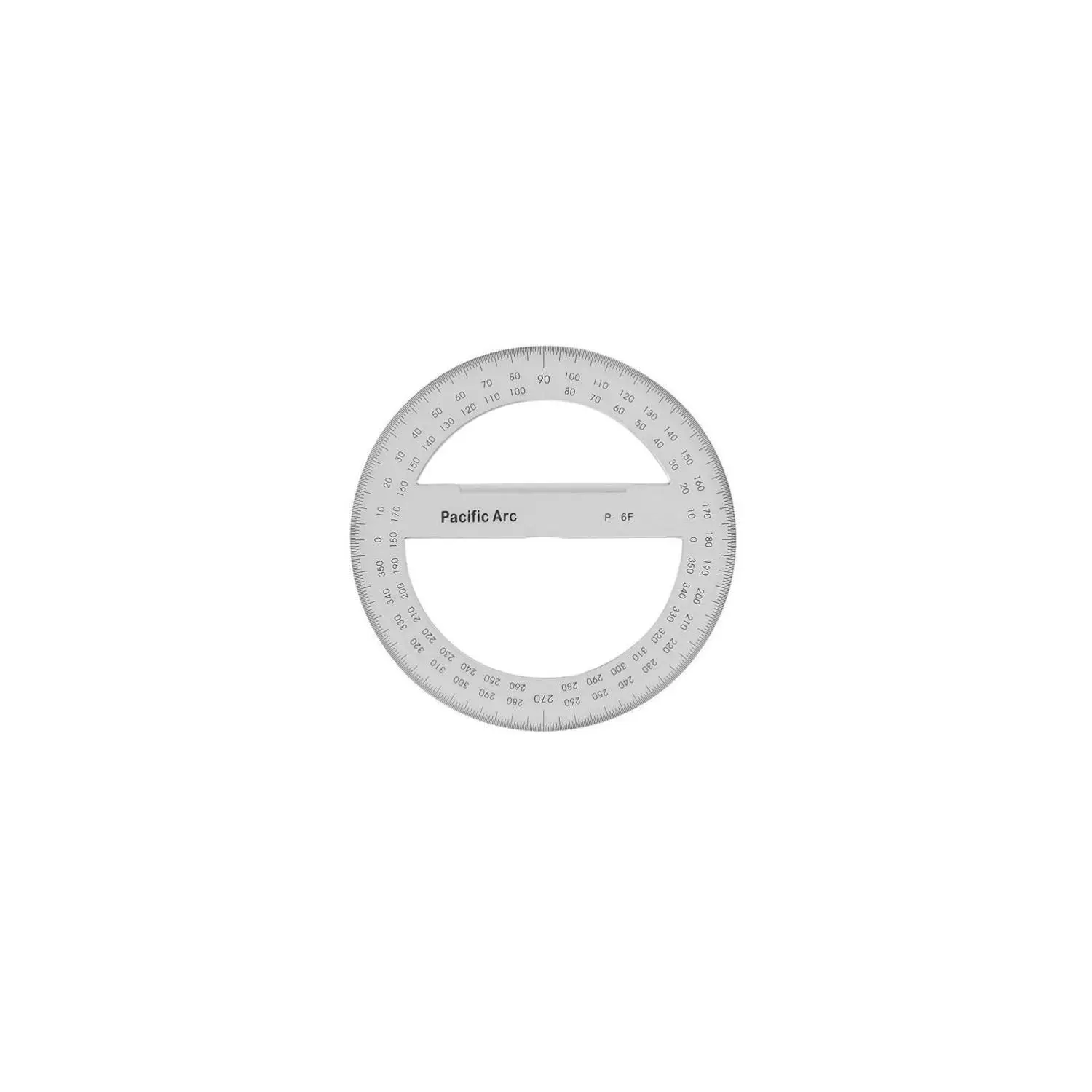 6 Inch 360 Degree Plastic Circular Protractor Clear