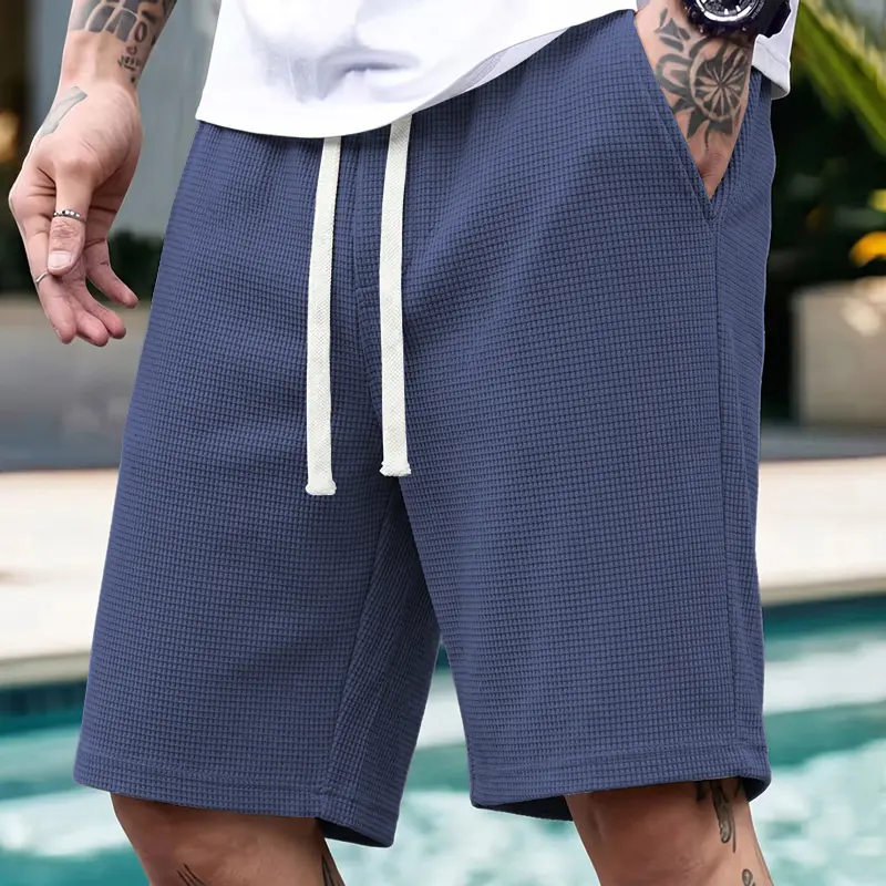 Men Shorts Breathable Short Pants Trend Half Pants Fashion Drawstring Shorts Short Shorts with Elastic Waist