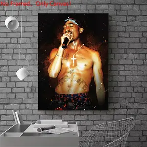 1 piece/set frameless canvas painting print poster, Popular hip-hop culture Characters realism art，Tupac Shakur 2pac ，a perfect gift for Rap Music loves, ideal gift for bedroom, living room, dorm hallway, kitchen, mural, wall decoration, room decor