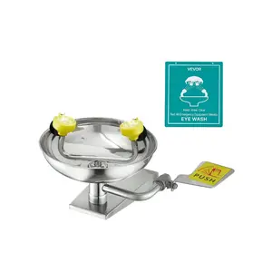VEVOR Emergency Eye Wash Station, Stainless Steel Wall - Mounted Eyewash Unit, First Aid Eye Wash Sink 16.14x 12.99x 9.45 Inches, Ideal for Laboratories, Factories, Schools, Construction SitesVEVOR Super Brand Day