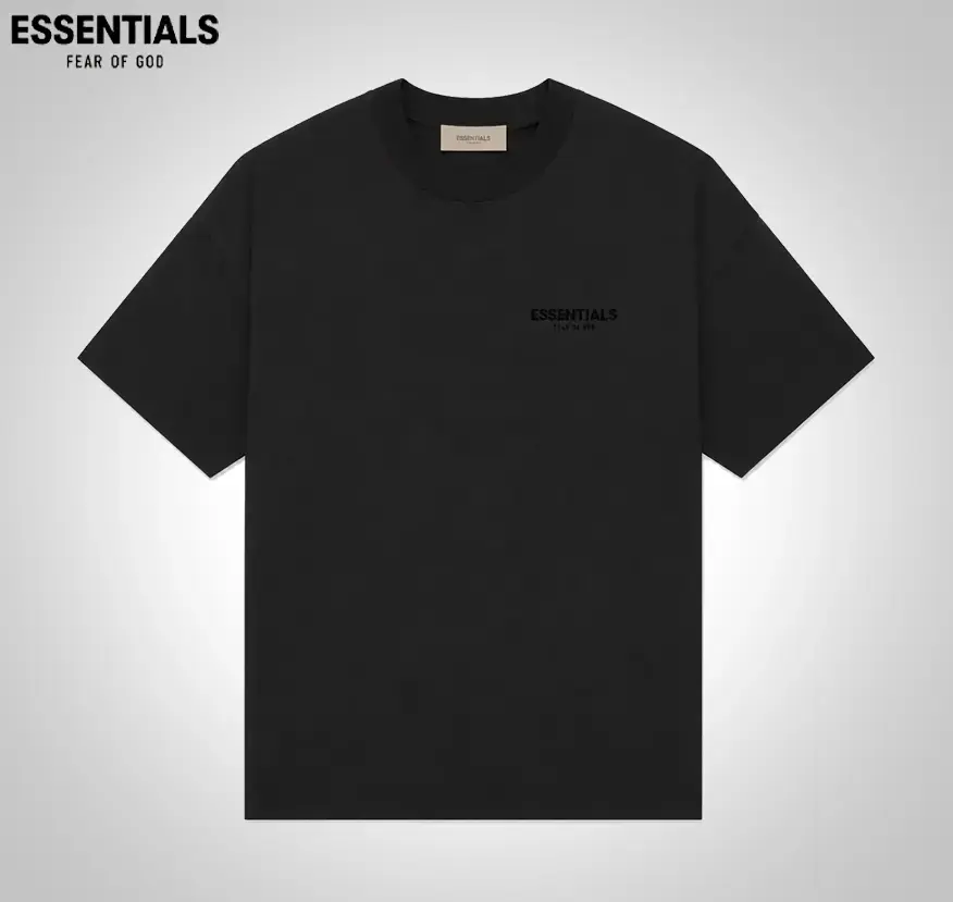 Fear of God Essentials Oversized Graphic Tee - Men's Heavy Cotton Streetwear T-Shirt, Comfortable Fit, Simple Design, Versatile Everyday Wear, Black Cotton Graphic Tees