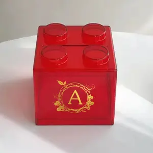 Creative Plastic Building Block Money Box, Puzzle Organizer Coin Savings Jar, Home Decor Gift Idea for Birthdays & Holidays
