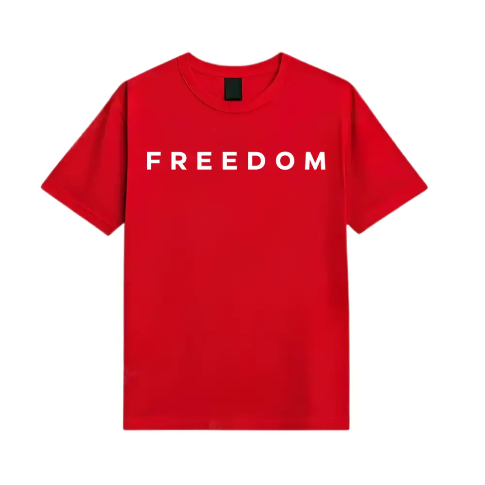 Freedom T-Shirt for Women Men Kids, Memorial T-shirt, Patriotic Short Sleeve Tee, Justice Activist Shirt, Unisex Political Statement Apparel, Wear Red