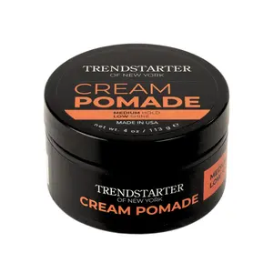 (A)TRENDSTARTER Cream Pomade – 4oz Medium Hold Hair Styling Putty, Low Shine, Water-Based, All-Day Hold Premium Pomade