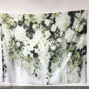 Artificial Flower Backdrop, 1 Count Romantic Faux Flower Backdrop, Decorative Flowers, Indoor & Outdoor Decorative Backdrop for Wedding Birthday Party, Fruit, Flower Arrangement