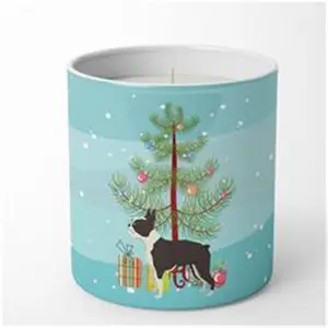 Carolines Treasures  3.75 x 3.25 in. Unisex Boston Terrier Christmas Tree 10 oz Decorative Soy Candle