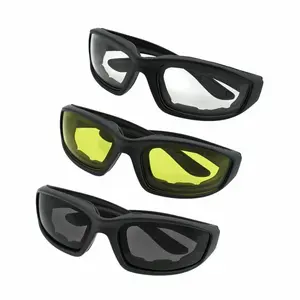 [Mother's Day Gifts]3 pairs  Motorcycle Sports Biker Riding Glasses Wind Resistant Eye Protection Women Men Sports Goggles Cycling Glasses Sunglasses Gray/Clear/Yellow