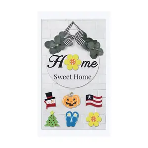 Young's Round HOME Door Hanger with 6 Interchangeable Icons