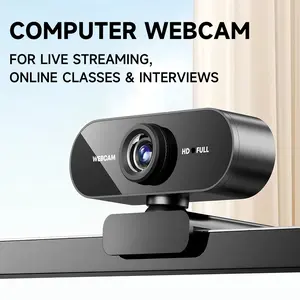 Full HD 1080P Video Webcam and Wide Angle Camera with Built-in Microphone and Rotatable Tripod,for Laptop Computer or Desktop PC,Great for Live Streaming.Calls.Video Conferencing