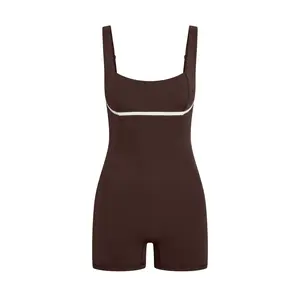 Zion Romper - Espresso/Ivory