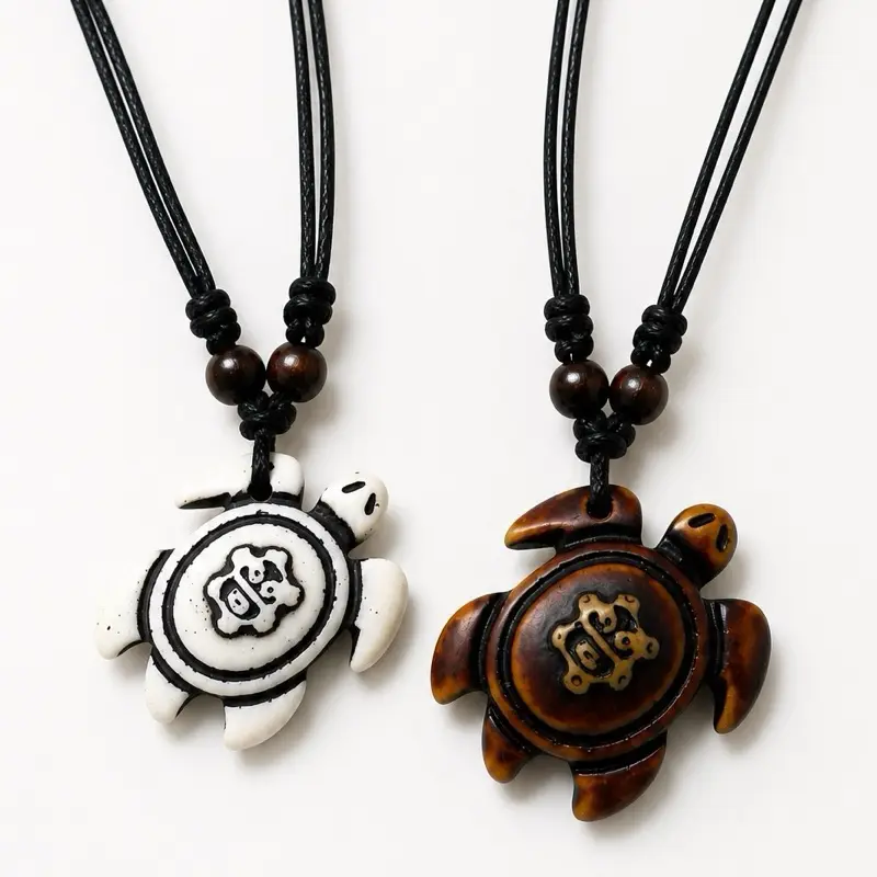 Puerto Rico Taino Sun Sea Turtle Necklace Adjustable Resin Turtle Pendant Boricua Unisex Cord Necklace 16-30"