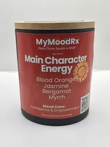 MyMoodRx Main Character Energy Candles Decor with Blood Orange Jasmine Bergamot Myrrh for Confidence Empowerment and Bold Mindset 100% Coconut Soy Wax
