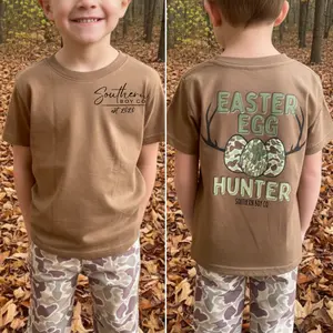 YOUTH Easter Egg Hunter Short Sleeve Kids Tee, Easter Day Shirt, Camo Easter Bunny Tee, Southern Boy Co Sweatshirt, Family Matching Outfits, Country Boys, Gift For Son, Toddler Boy Clothing Stuff, Local Boys Sweater