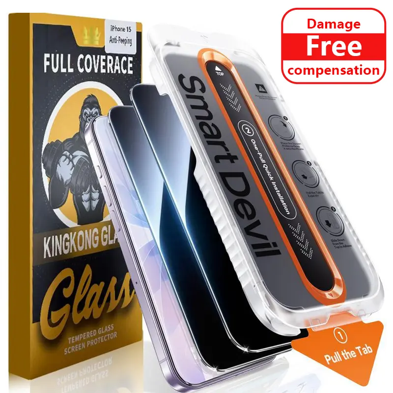 3 Pack HD Clear Screen Protector for iPhone 17/16/15/14/13 Series, Privacy Tempered Glass Screen Protector for Phone, Anti-Spy Anti-Explosion, Ultra 9H Hardness Tempered Glass, Dust-Free Fit Tray, Bubble-Free & Scratch Resistant