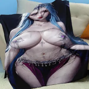 Anime Girl Pattern Blanket, Soft Warm Throw Blanket, Air-conditioned Room Blanket, Decorative Bedroom Blanket, Warm Nap Blanket for Home Office Travel Camping, Blanket Gifts, Air Conditioning Blanket