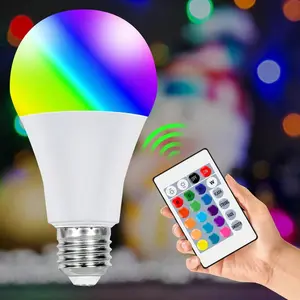 E27/E26 RGB LED Bulb Light with Remote Control, 1 Count 25W Dimmable Indoor Colorful Recessed Ceiling Chandelier Bulbs, Smart Multicolor Home Decoration Lighting