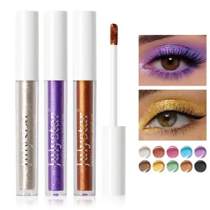 10 Color Liquid Glitter Eye Shadow & Eyeliner Pen, Long Lasting Waterproof Shimmer Stick, Multi-colored Options in Silver Color, Makeup