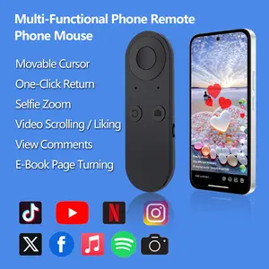 Phone Remote Controller - Bluetooth Remote for iPhone with Air Mouse Control, Hand-Free Scrolling Ring for TikTok, YouTube & Instagram, Page Turner for iPad, Camera & Music Remote, Android Compatible