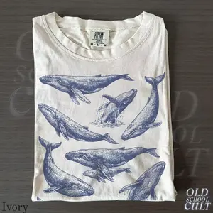 Comfort Colors Whale 90s Vintage Tattoo Style Graphic Shirt, Retro Comfort Colors Y2k Ocean Humpback Whale Unisex Shirt
