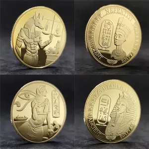 Ancient Egyptian Pharaoh Commemorative Coin Dog Head Anubis Commemorative silver Coin business Coin