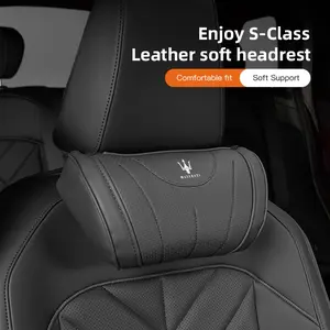 Car Headrest Neck Support Seat Lumbar Cushion Neck Pillow For Maserati Quattroporte GranTurismo MC20 Levante Ghibli Grecale President GranCabrio Coupe Spyder