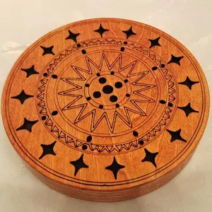 5.9inch Wooden Drum, Portable Small Hand Drum, Sound Healing Wave Drum, Yoga Meditation Gift, Professional Percussion Instruments