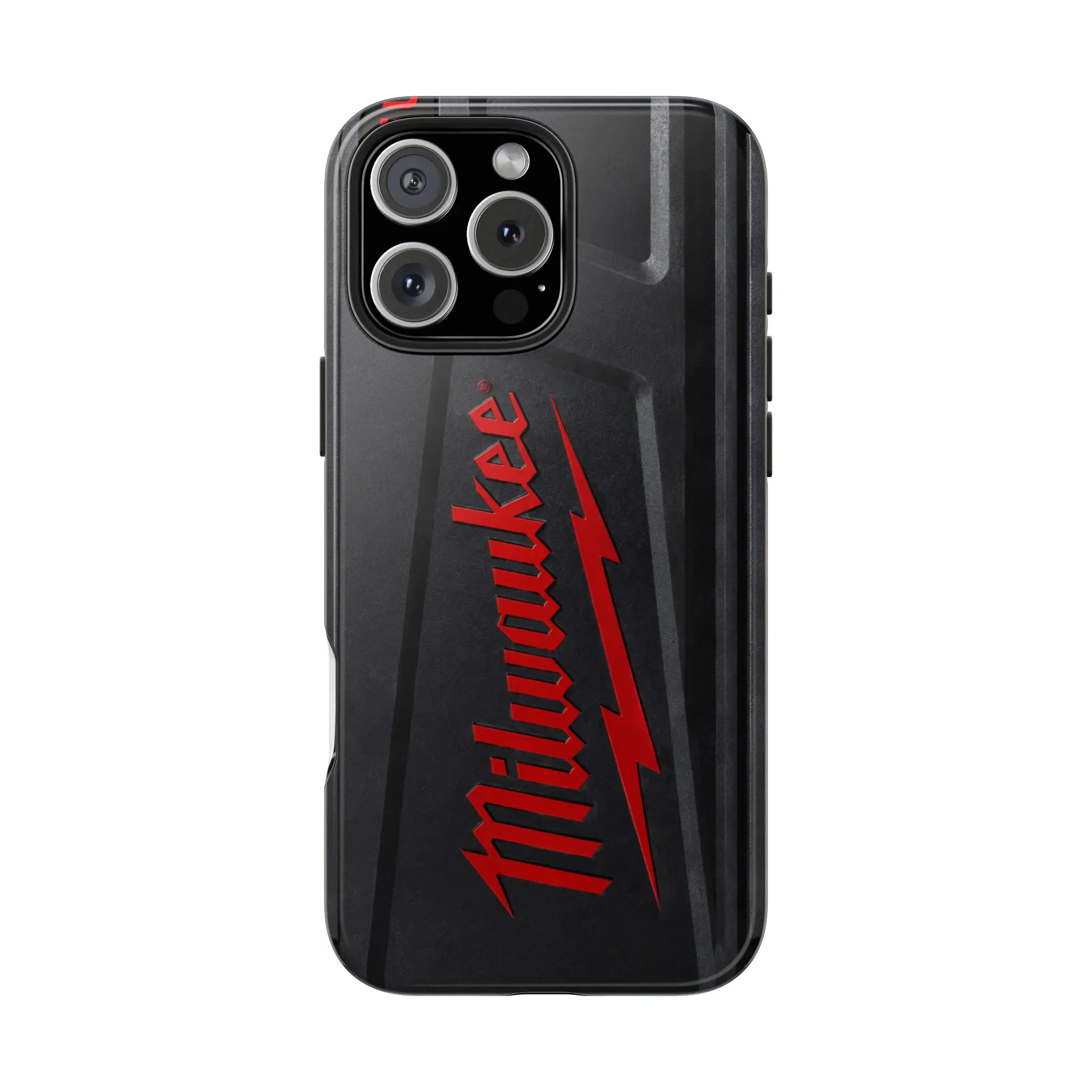 MILWAUKEE FUEL iPhone Case, Heavy Duty Tool Battery Phone Case, Rugged Industrial Red Black Protective Cover