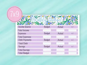 June Sticker #1 - Monthly Budget Sheet