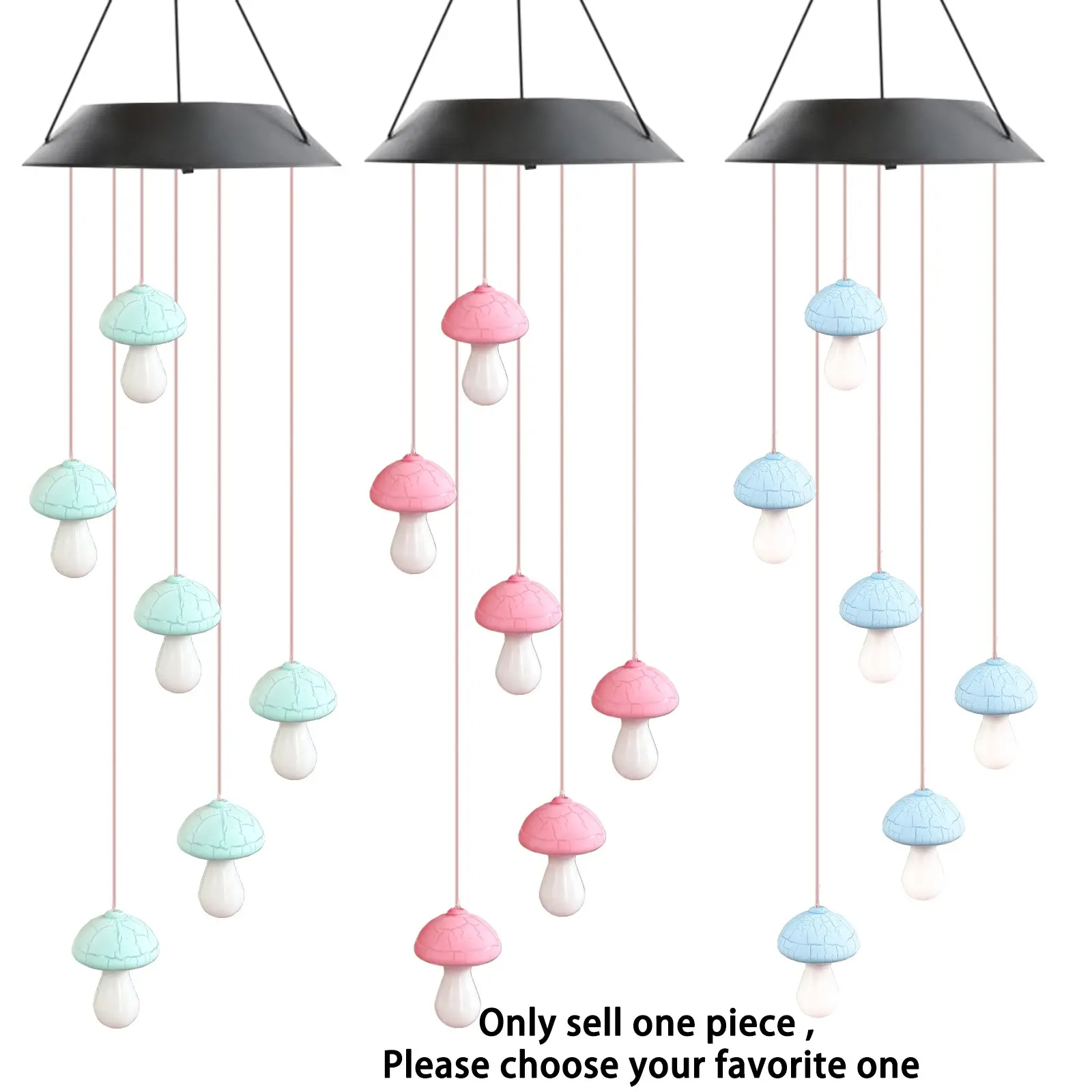 Solar Powered Mushroom Shaped String Light, Outdoor Hanging Waterproof Light, Decorative Light for Garden, Yard, Residential Holiday Decoration Atmosphere, Solar Decorative Lights
