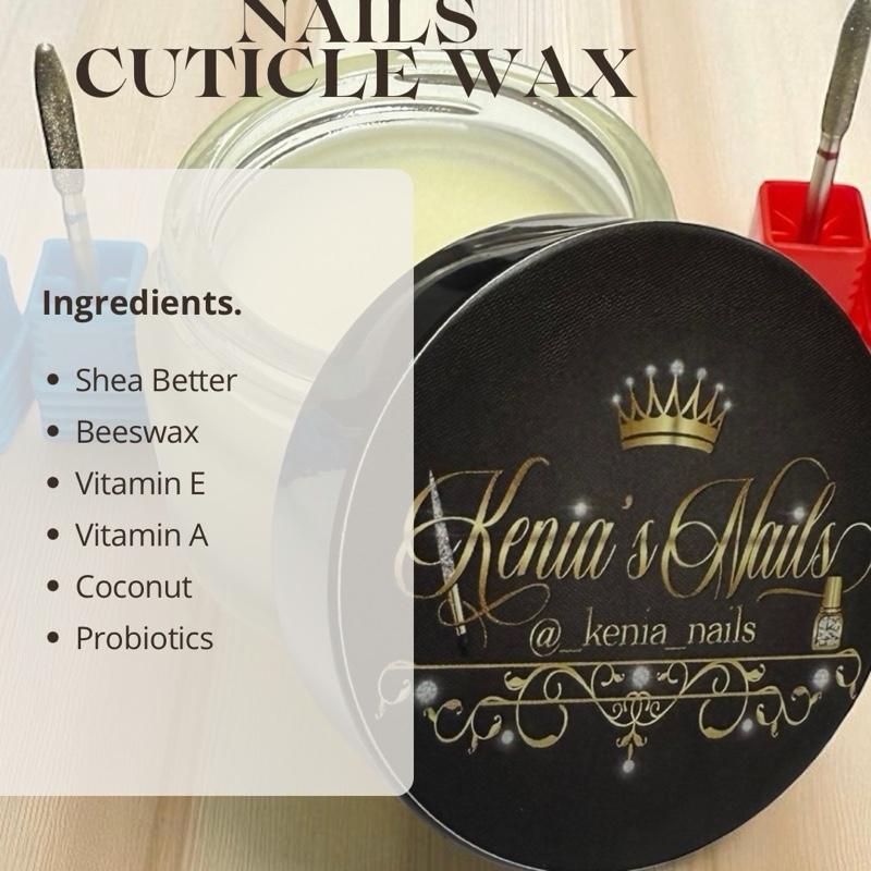 Kenia's Nails Manicure and Pedicure Cuticle Kit with Hydrating Wax 1 oz, Includes 4 Drill Bits, Red & Blue Kits for Dry Nails