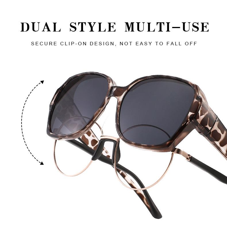 FitOver Sunglasses Unisex Style｜Polarized & UV Protection, Slip On & Cut Glare, Retro Oversized Fits Over Glasses. Secure Comfort Fit, All-Day Protection for Driving, Fishing & Travel & Outdoors & Daily