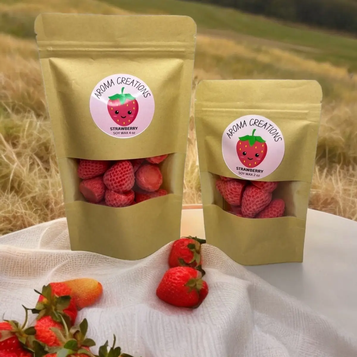 Strawberry Wax Melts,  Realistic Wax Food,  Sweet Scents, Soy Wax,  Home Fragrance Candle Decor Aroma