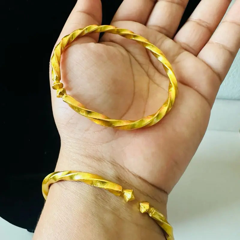 Women's Twisted Beruwa Chura Cricket Bangle - Stylish Costume Jewelry Bracelet, Thoughtful Gifts for Women for Working Professionals