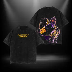Noisy Boy Real Steel Tee – Acid Wash Oversized Lightweight Cotton T-Shirt | Unisex Vintage Streetwear Top