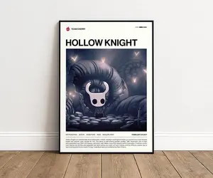 Hollow Knight Minimalist Poster - Hallownest Quote Wall Art - Video Game Home Decor - Unframed High-Definition Knight Print - Dark Aesthetic Gaming Room Art