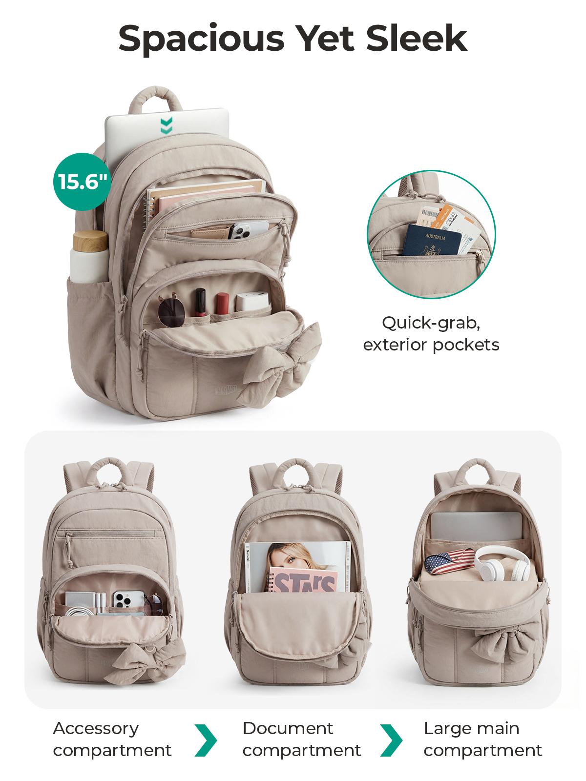 【NEW IN】BAGSMART Cute Puffer Backpack for School Girls, Detachable Bow Lightweight 15.6" Laptop Bag, Durable Nylon Daypack for Travel & Commute 【NEW IN】BAGSMART Cute Puffer Backpack for School Girls, Detachable Bow Lightweight 15.6" Laptop Bag, Durable Nylon Daypack for Travel & Commute