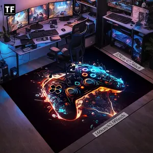 Colorful Game Controller Crystal Velvet Carpet - Washable, for Bedroom/Living Room, Christmas Decoration, Machine Washable Rug