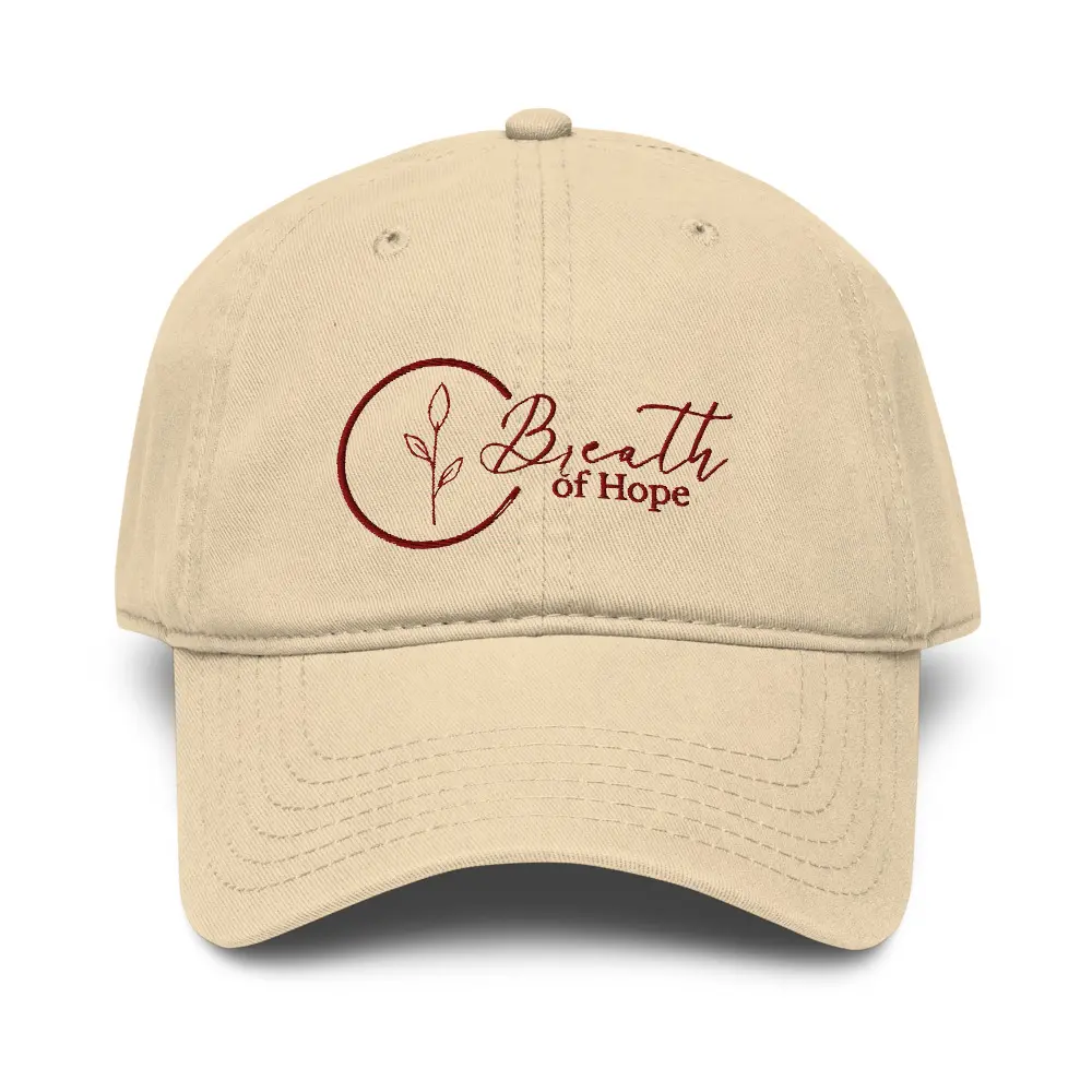 Breath of Hope Embroidered Christian Baseball Cap - Garment Washed Cap - Faith Gift