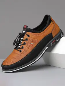Men's Business Casual Shoes, PU Leather Upper & PVC Leather Sole, Plain Design, All-Season Comfortable Footwear for Men