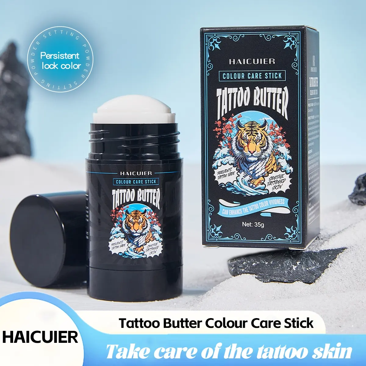 Tattoo Color Care Butter Stick Tattoo Treatment Balm Stick Moisturizing High Efficiency Tattoo Quick Recovery & Coloring, Natural Ingredients, Gentle Repair